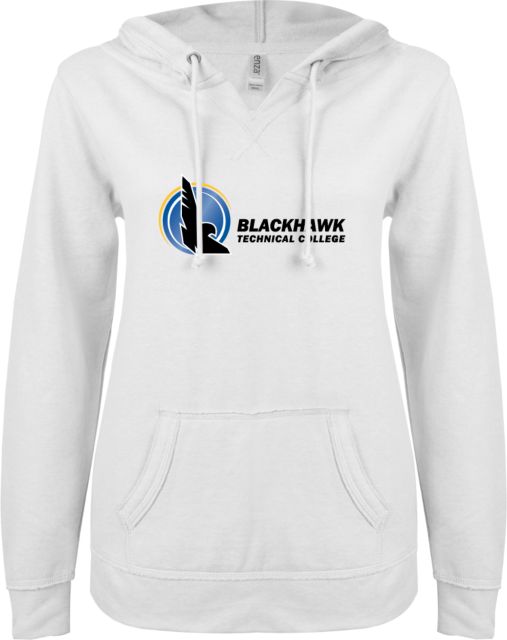 Blackhawk Technical ENZA Womens V Notch Raw Edge Fleece Hoodie BTC Right Logo - ONLINE ONLY