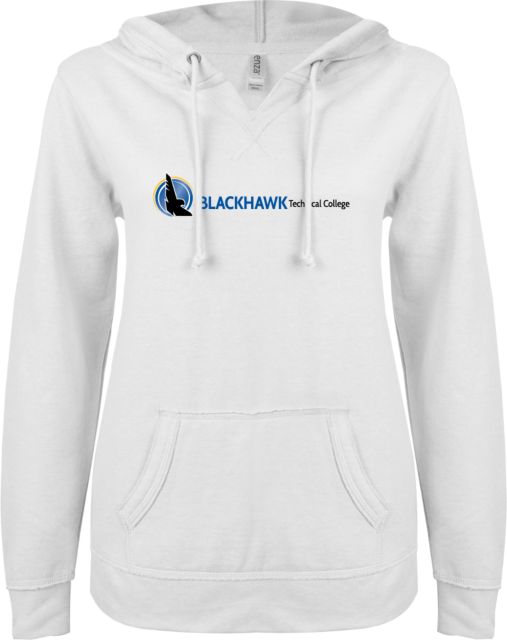 Blackhawk Technical ENZA Womens V Notch Raw Edge Fleece Hoodie BTC Graphic Header - ONLINE ONLY