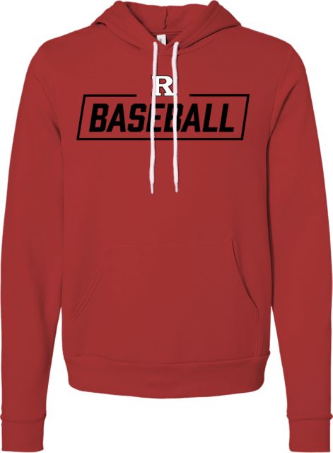 Rutgers Bella + Canvas Red Fleece Hood Rutgers - Baseball Bar - ONLINE ONLY,