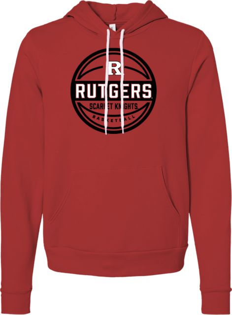 Rutgers Bella + Canvas Red Fleece Hood Rutgers - Basketball Breakaway - ONLINE ONLY,