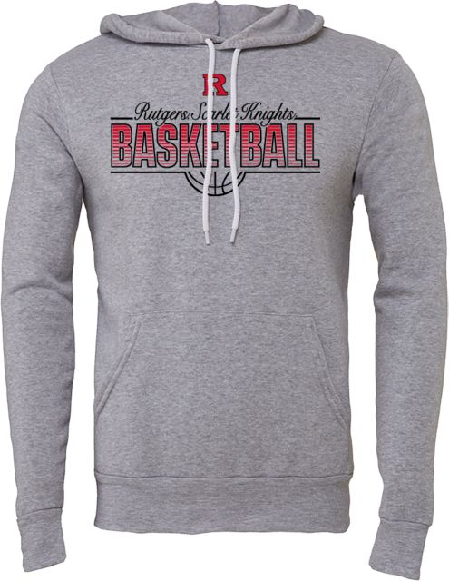 Rutgers Bella + Canvas Fleece Hood Rutgers - Scarlet Knights Basketball Skyhook - ONLINE ONLY,