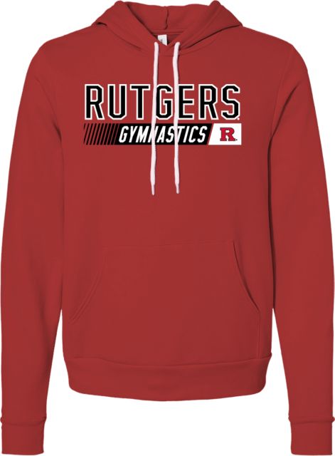 Rutgers Bella + Canvas Red Fleece Hood Rutgers - Gymnastics Kinetic Energy - ONLINE ONLY,
