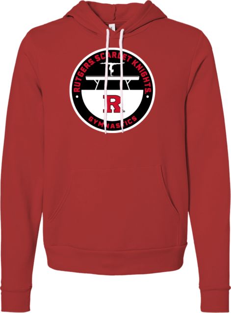 Rutgers Bella + Canvas Red Fleece Hood Rutgers - Gymnastics Balance Beam - ONLINE ONLY,