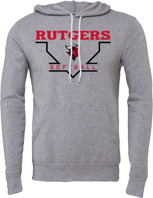 Rutgers Bella + Canvas Fleece Hood Rutgers - Softball Homeplate - ONLINE ONLY,