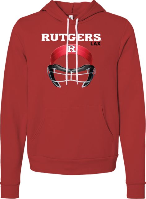 Rutgers Bella + Canvas Red Fleece Hood Rutgers - Lacrosse Gear Up - ONLINE ONLY,