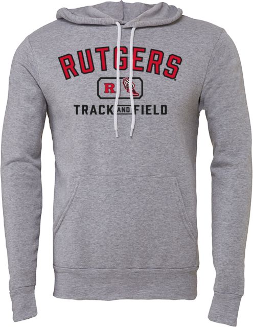 Rutgers Bella + Canvas Fleece Hood Rutgers - Track and Field Lockup - ONLINE ONLY,