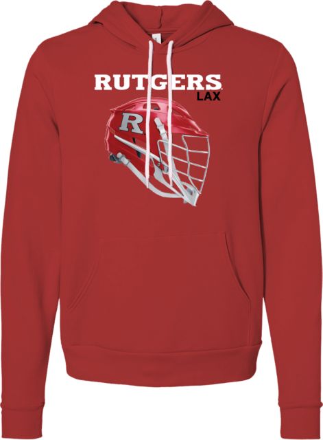 Rutgers Bella + Canvas Red Fleece Hood Rutgers - Lacrosse Helmet - ONLINE ONLY,