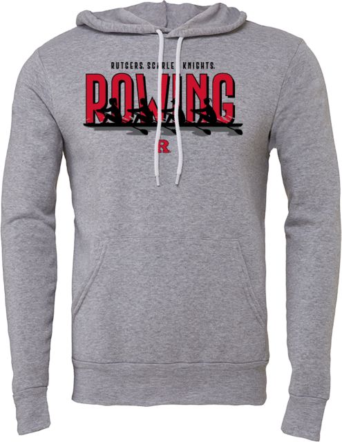 Rutgers Bella + Canvas Fleece Hood Rutgers - Rowing Scarlet Knights Silhouette - ONLINE ONLY,