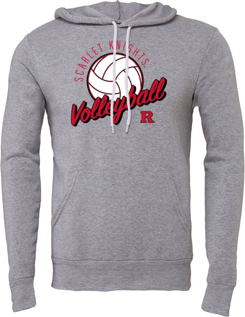 Rutgers Bella + Canvas Fleece Hood Rutgers - Scarlet Knights Volleyball Script - ONLINE ONLY,