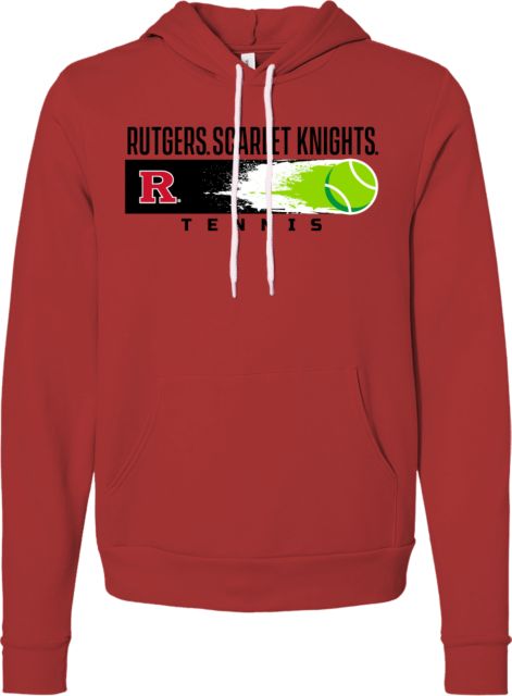 Rutgers Bella + Canvas Red Fleece Hood Rutgers - Tennis Flying Ace - ONLINE ONLY,