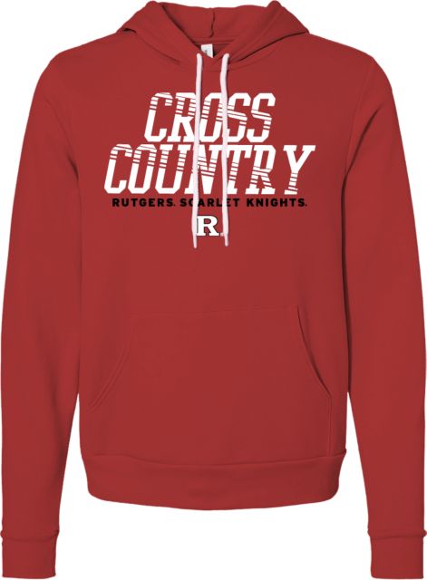 Rutgers Bella + Canvas Red Fleece Hood Rutgers - Scarlet Knights Cross Country - ONLINE ONLY,