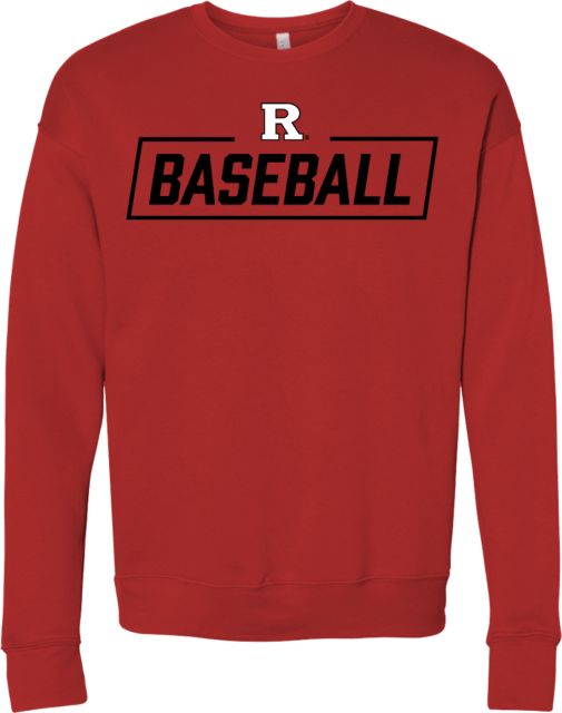 Rutgers Bella + Canvas Red Fleece Crew Rutgers - Baseball Bar - ONLINE ONLY,