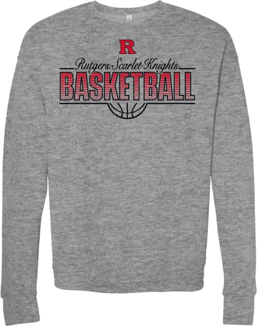 Rutgers Bella + Canvas Fleece Crew Rutgers - Scarlet Knights Basketball Skyhook - ONLINE ONLY,