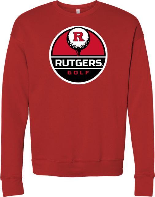 Rutgers Bella + Canvas Red Fleece Crew Rutgers - Golf Tee Up - ONLINE ONLY,