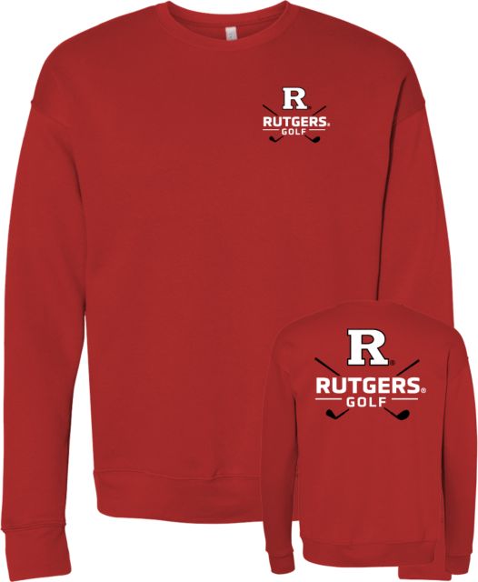 Rutgers Bella + Canvas Red Fleece Crew Rutgers - Golf Hit the Pin - ONLINE ONLY,
