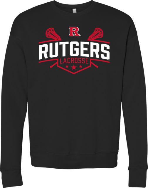 Rutgers Bella + Canvas Fleece Crew Rutgers - Lacrosse Arched Stix - ONLINE ONLY,