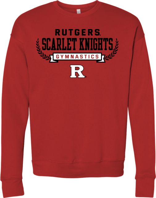 Rutgers Bella + Canvas Red Fleece Crew Rutgers - Gymnastics Athletics Classic - ONLINE ONLY,