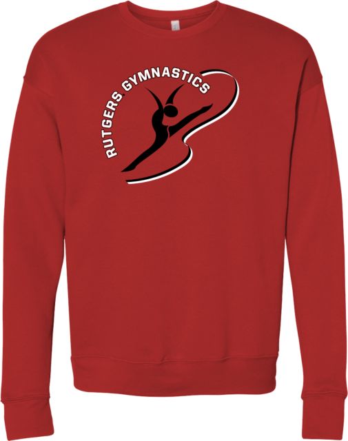 Rutgers Bella + Canvas Red Fleece Crew Rutgers - Gymnastics Ribbon - ONLINE ONLY,