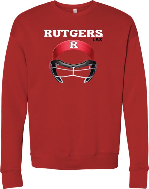 Rutgers Bella + Canvas Red Fleece Crew Rutgers - Lacrosse Gear Up - ONLINE ONLY,