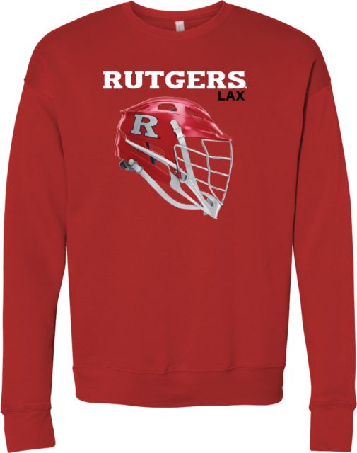 Rutgers Bella + Canvas Red Fleece Crew Rutgers - Lacrosse Helmet - ONLINE ONLY,