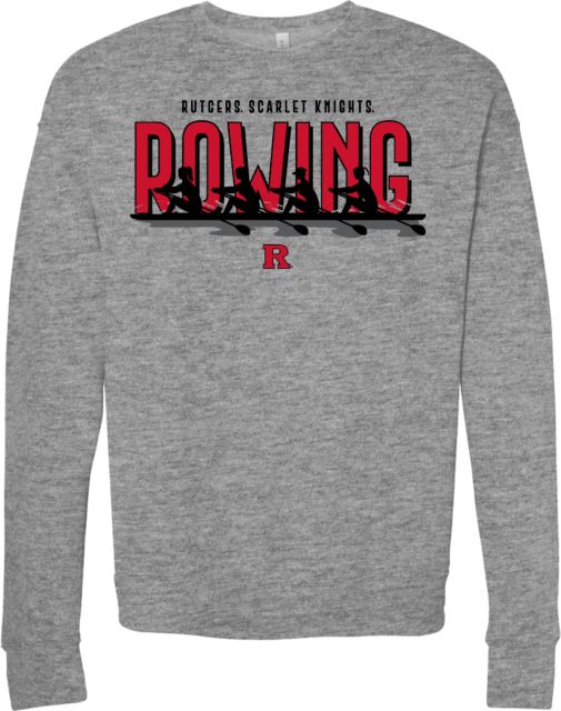 Rutgers Bella + Canvas Fleece Crew Rutgers - Rowing Scarlet Knights Silhouette - ONLINE ONLY,