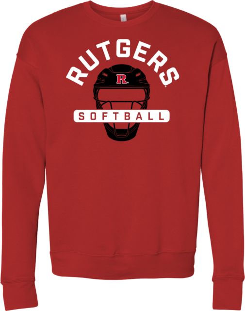 Rutgers Bella + Canvas Red Fleece Crew Rutgers - Softball Team Catcher - ONLINE ONLY,