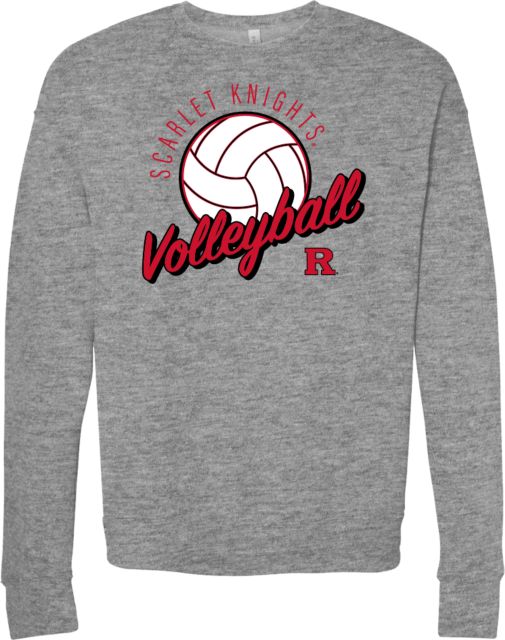 Rutgers Bella + Canvas Fleece Crew Rutgers - Scarlet Knights Volleyball Script - ONLINE ONLY,