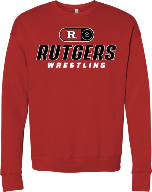 Rutgers Bella + Canvas Red Fleece Crew Rutgers - Wrestling Elevate - ONLINE ONLY,