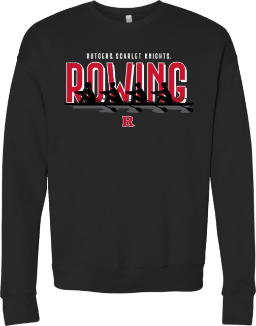 Rutgers Bella + Canvas Fleece Crew Rutgers - Rowing Scarlet Knights Silhouette - ONLINE ONLY,