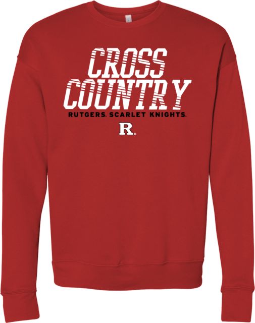 Rutgers Bella + Canvas Red Fleece Crew Rutgers - Scarlet Knights Cross Country - ONLINE ONLY,
