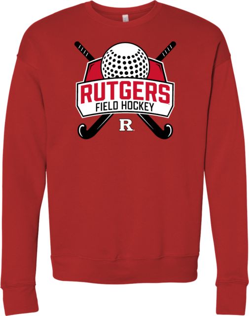 Rutgers Bella + Canvas Red Fleece Crew Rutgers - Field Hockey Shield - ONLINE ONLY,