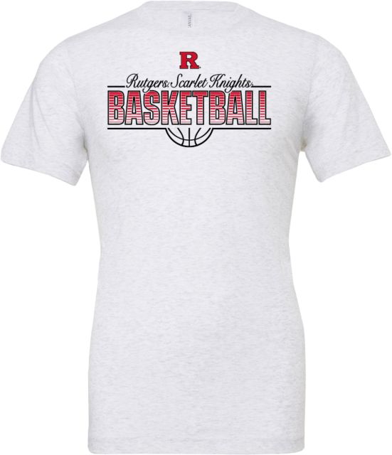 Rutgers Bella + Canvas Ash Jersey Cotton T Shirt Rutgers - Scarlet Knights Basketball Skyhook - ONLINE ONLY,