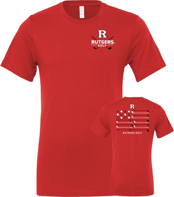Rutgers Bella + Canvas Red Jersey Cotton T Shirt Rutgers - Golf Hit the Pin - ONLINE ONLY,