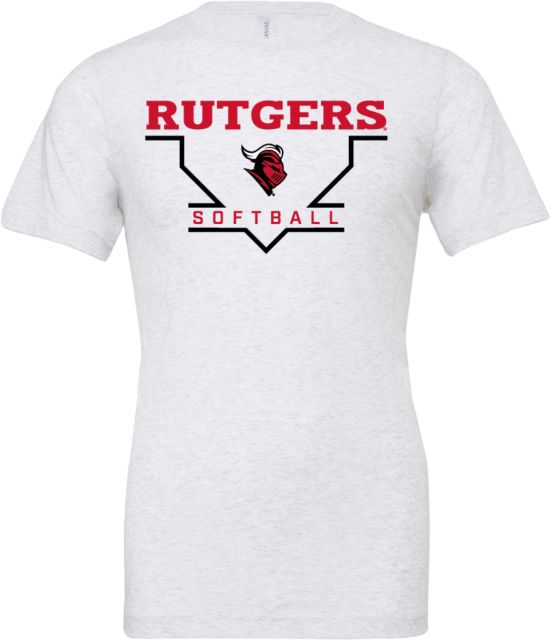 Rutgers Bella + Canvas Ash Jersey Cotton T Shirt Rutgers - Softball Homeplate - ONLINE ONLY,