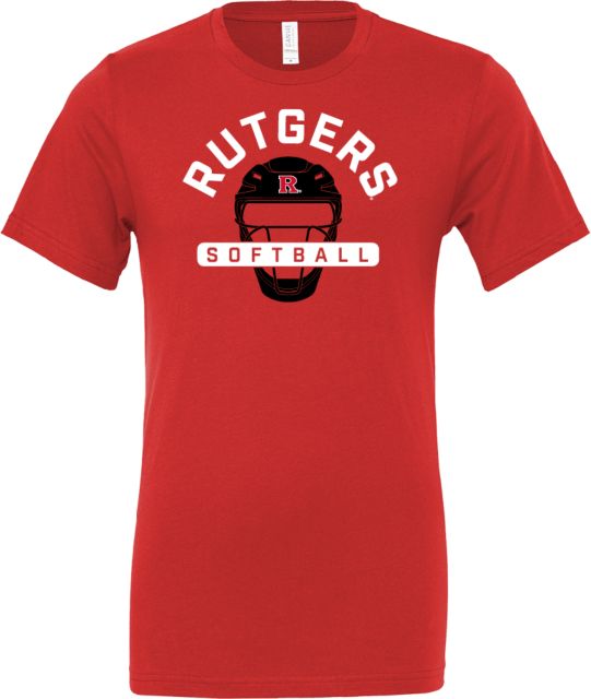 Rutgers Bella + Canvas Red Jersey Cotton T Shirt Rutgers - Softball Team Catcher - ONLINE ONLY,