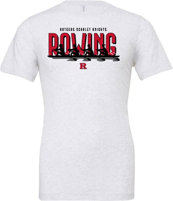 Rutgers Bella + Canvas Ash Jersey Cotton T Shirt Rutgers - Rowing Scarlet Knights Silhouette - ONLINE ONLY,