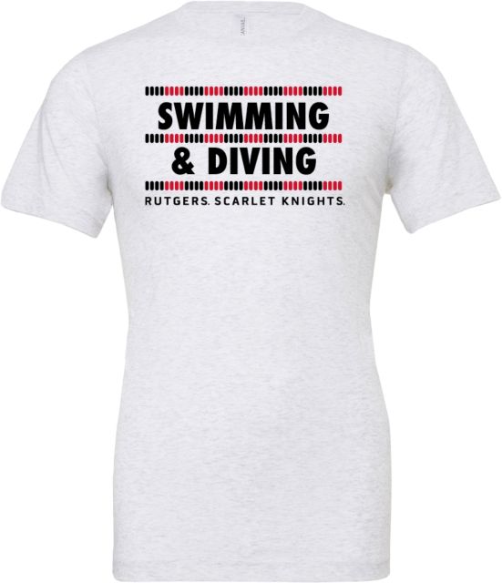 Rutgers Bella + Canvas Ash Jersey Cotton T Shirt Rutgers - Scarlet Knights Swim and Dive - ONLINE ONLY,
