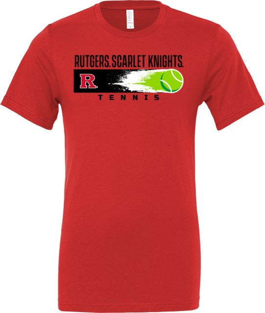 Rutgers Bella + Canvas Red Jersey Cotton T Shirt Rutgers - Tennis Flying Ace - ONLINE ONLY,