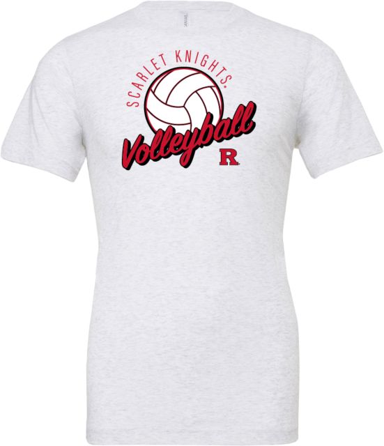Rutgers Bella + Canvas Ash Jersey Cotton T Shirt Rutgers - Scarlet Knights Volleyball Script - ONLINE ONLY,