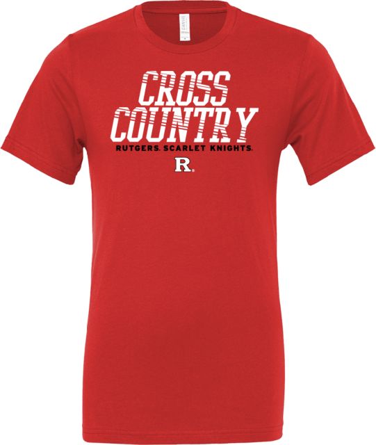Rutgers Bella + Canvas Red Jersey Cotton T Shirt Rutgers - Scarlet Knights Cross Country - ONLINE ONLY,
