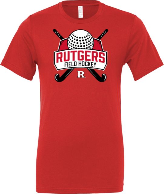 Rutgers Bella + Canvas Red Jersey Cotton T Shirt Rutgers - Field Hockey Shield - ONLINE ONLY,