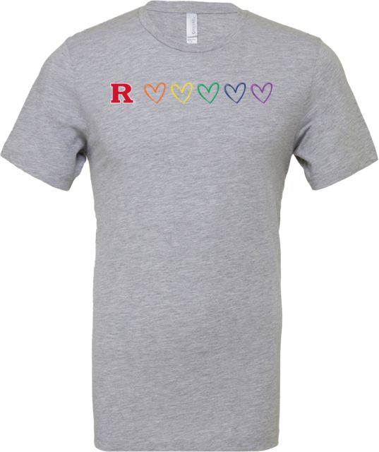 Rutgers Bella + Canvas CVC T Shirt Rutgers Rainbow Hearts - ONLINE ONLY