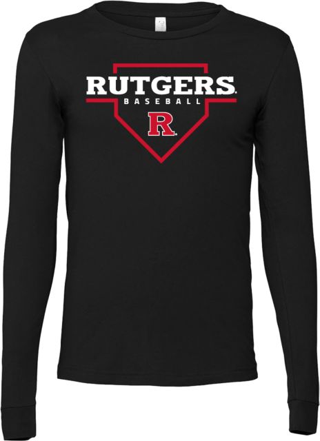 Rutgers Bella + Canvas Jersey Cotton Long Sleeve T Shirt Rutgers - Baseball Homeplate - ONLINE ONLY,