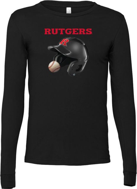 Rutgers Bella + Canvas Jersey Cotton Long Sleeve T Shirt Rutgers - Batting Helmet - ONLINE ONLY,
