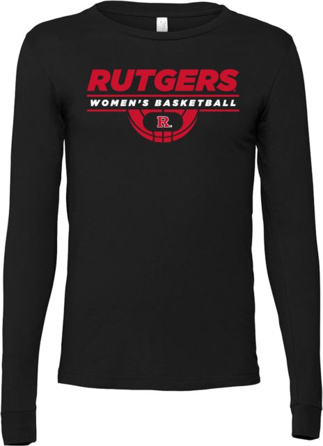 Rutgers Bella + Canvas Jersey Cotton Long Sleeve T Shirt Rutgers - Womens Basketball Half Court - ONLINE ONLY,