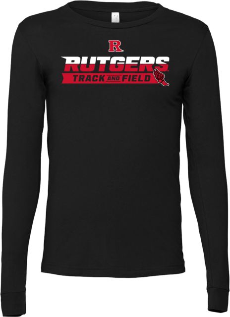 Rutgers Bella + Canvas Jersey Cotton Long Sleeve T Shirt Rutgers - Track and Field Finish Line - ONLINE ONLY,