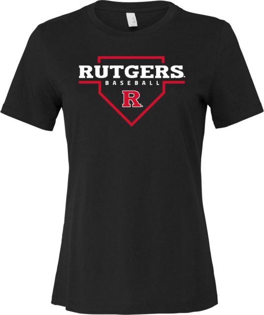 Rutgers Bella + Canvas Womens Relaxed Cotton T Shirt Rutgers - Baseball Homeplate - ONLINE ONLY,