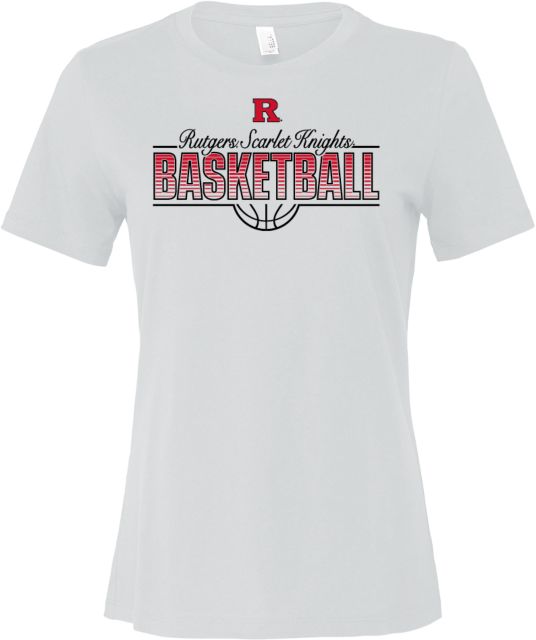 Rutgers Bella + Canvas Womens Relaxed Cotton T Shirt Rutgers - Scarlet Knights Basketball Skyhook - ONLINE ONLY,