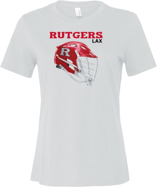 Rutgers Bella + Canvas Womens Relaxed Cotton T Shirt Rutgers - Lacrosse Helmet - ONLINE ONLY,