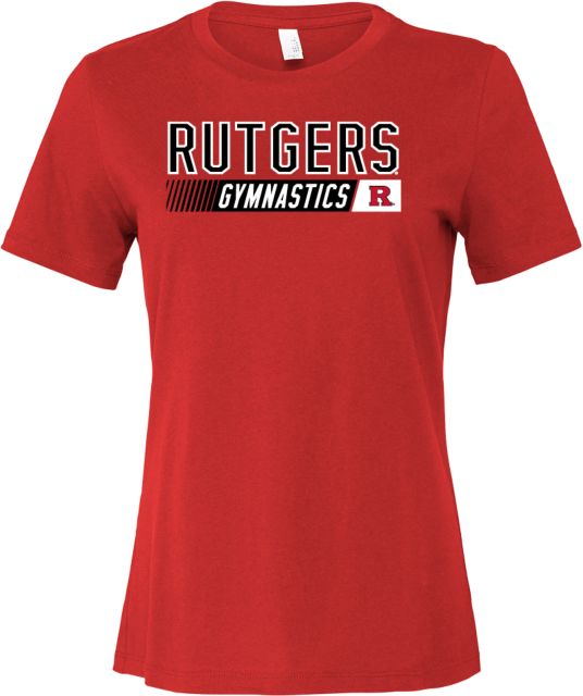 Rutgers Bella + Canvas Womens Red Relaxed Cotton T Shirt Rutgers - Gymnastics Kinetic Energy - ONLINE ONLY,